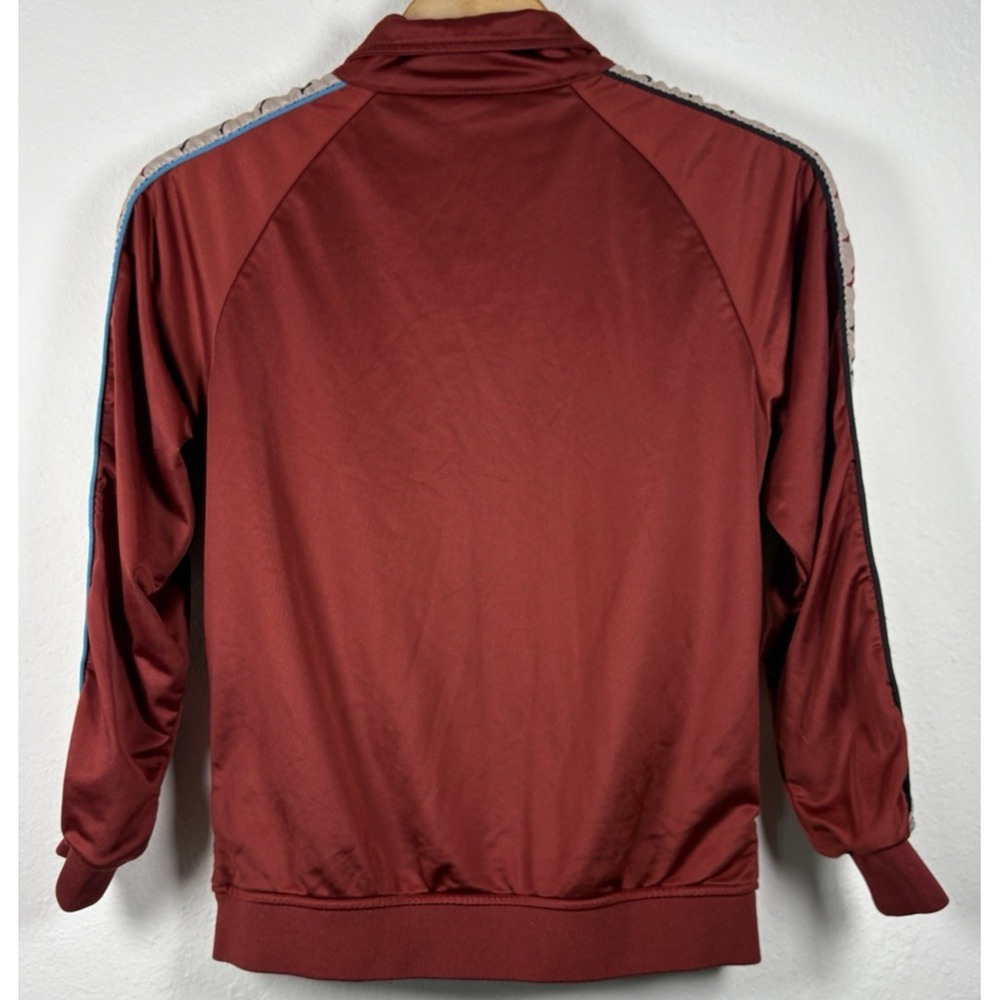 Vtg Kappa Track Jacket Y2K Blokecore Burgundy 12Y‎ Euro Soccer Logo Tape Zip Up - Picture 2 of 10